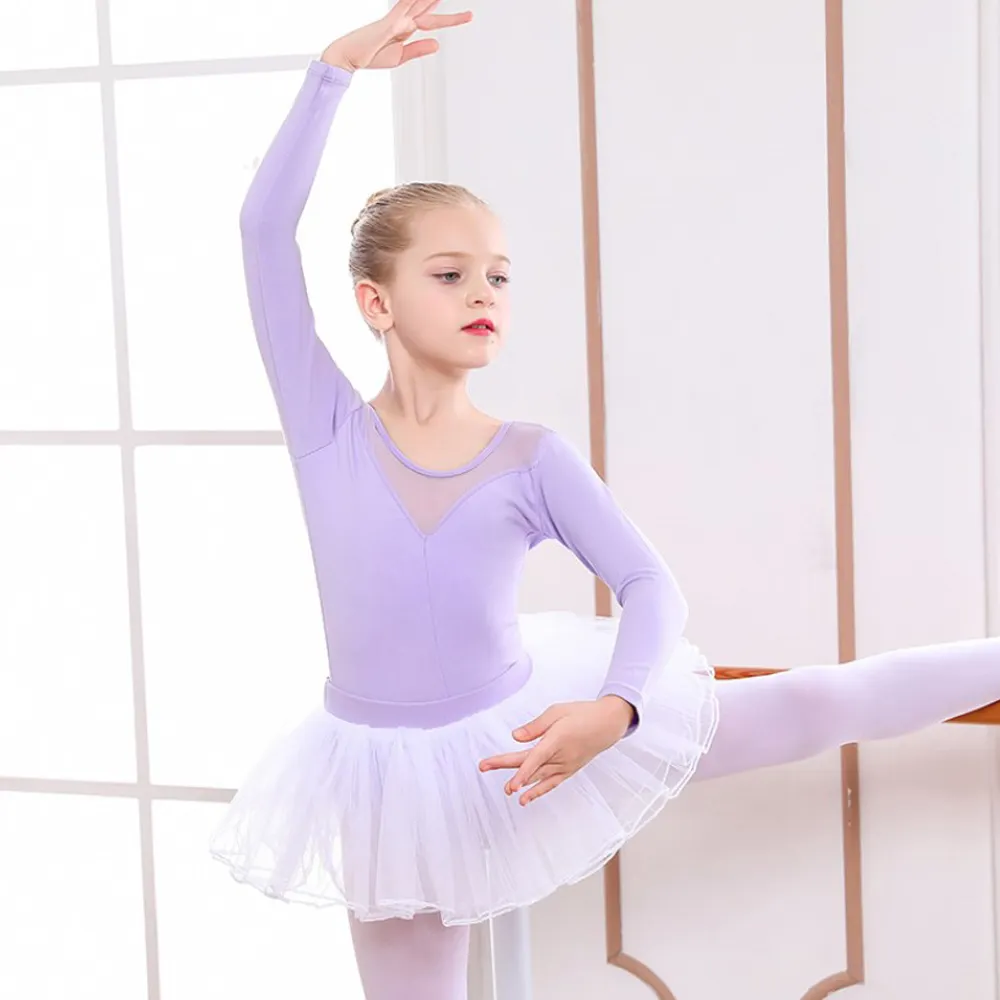 Детская балетная юбка-пачка с длинным рукавом