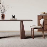 Table à manger rectangulaire en bois massif de style français, table à manger pour salle à manger, 6 places, table à dîner en noyer nordique et ensemble de chaises, meubles