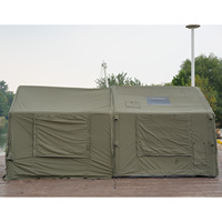 Ensemble de tente à air camouflage de 16 mètres carrés pour le camping Conception gonflable 2 compartiments Grande surface étendue Étanche au soleil