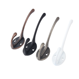 2023 mới bán như kim loại nóng cổ điển đôi khăn Móc áo treo tường màu đen mộc mạc phòng tắm móc - Product Image 2