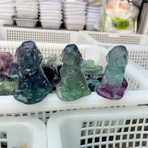 Venta al por Mayor de Artesanías de Cristal Tallado en Forma de Animales, Piedra Natural Curativa, Tallado de Perro <span class=keywords><strong>Labrador</strong></span> de Fluorita para Decoración - Product Image 1