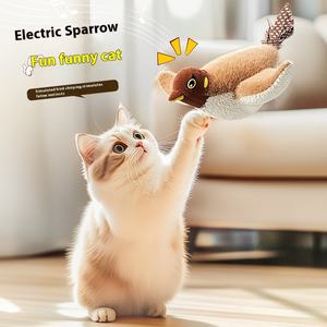 Smart elettrico ricaricabile con tocco di peluche attivato passero cinguettio Tweet movimento interattivo per animali domestici ali che sbattono uccello giocattolo per gatti - Product Image 2