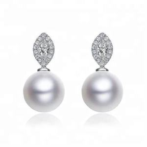ขายส่งคริสตัลมุกต่างหูเครื่องประดับผู้หญิงที่เรียบง่ายมุกและลูกบาศก์เซอร์โคเนียต่างหู - Product Image 5
