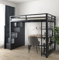 Lit superposé en métal pour adultes, lit mezzanine, utilisation à l'école, à la maison, à l'hôtel, en auberge, lit superposé, chambre à coucher, carton, moderne, simple, queen, king, dortoir, étudiant adulte