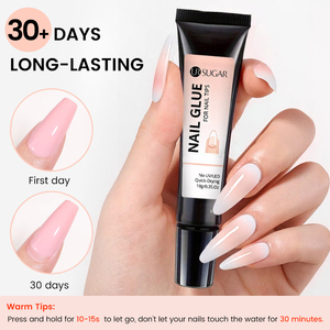 U zucchero 10g non c' è bisogno di colla per unghie lampada e rimozione rapida asciugatura ammollo di lunga durata punte per unghie colla per premere sulle unghie - Product Image 2