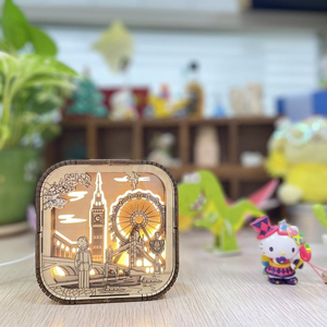 Lampe de nuit éducative créative DIY, construction de ville 3D en bois, artisanat pour enfants de 5 à 7 ans, puzzle LED - Product Image 2