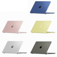 Étui ultra transparent bleu marine indigo anti-jaunissement pour ordinateur portable, entièrement recouvert avec un design de cadre en PC pour Macbook 2026 NEO