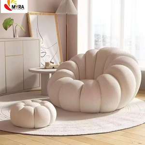 โซฟาบีนแบ็กหนังแท้สไตล์โมเดิร์น  แบบมีปุ่ม  ปรับเอนนอนได้  นั่งสบาย  เฟอร์นิเจอร์ห้องนั่งเล่น  โซฟาพักผ่อน - Product Image 5