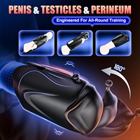 Vibrador de Pene, Juguete Sexual Masculino con 10*10 Vibraciones y 2 Motores y Funda Elástica, Máquina Estimuladora, Juguetes Sexuales para Hombres Gay