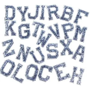 Custom Glitter Letter Patches Height 5cm Iron On Letters Sequin Iron On Patch