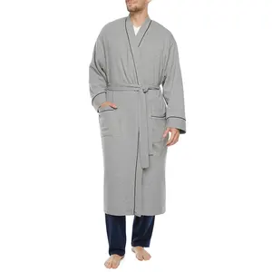 Bata <span class=keywords><strong>de</strong></span> baño <span class=keywords><strong>de</strong></span> algodón con logo personalizado <span class=keywords><strong>de</strong></span> Hotel <span class=keywords><strong>de</strong></span> 5 estrellas, albornoz con borde <span class=keywords><strong>de</strong></span> hilo <span class=keywords><strong>de</strong></span> lujo, tejido <span class=keywords><strong>de</strong></span> grano - Product Image 1