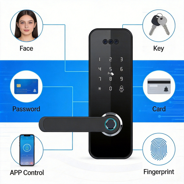 YOLOCK Smart Lock for Door - Matter + 2MP Camera + Tuya Lock, Bluetooth/WiFi, CE/FCC Certified Tuya APP Wholesale Price