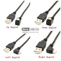 Cable USB 2.0 A Macho en Ángulo Descendente a Micro B Macho en Ángulo