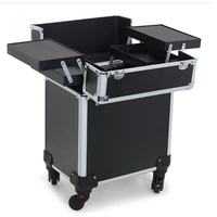 Portable Cosmétologie Cas Roues Grand Coiffure Maquillage Artistes Cas Voyage Roulant Maquillage Train Cas avec plateaux