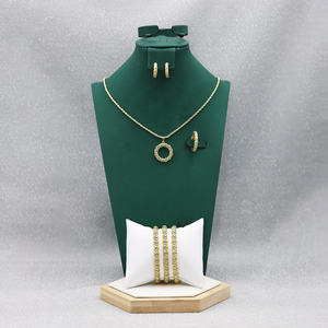 <span class=keywords><strong>18K</strong></span> 금도금 클래식 황동 패션 보석 세트 신부 결혼 약혼 선물을위한 두바이 사우디 중동 스타일 - Product Image 6