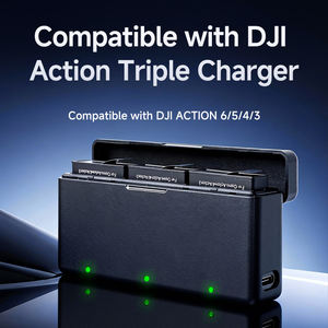 Boîte de rangement pour batteries à charge rapide 3 emplacements <span class=keywords><strong>Type</strong></span>-<span class=keywords><strong>C</strong></span> 5V 3A compatible avec les batteries d'origine DJI Osmo <span class=keywords><strong>Action</strong></span> 6/5/4/3 - Product Image 2
