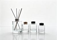 Bouteille diffuseur de parfum en verre transparent minimaliste cylindrique, best-seller, 100ml, 180ml, 220ml, 500ml, vide, pour arômes et parfums