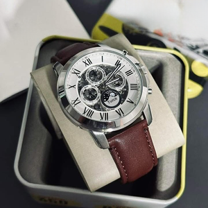 <span class=keywords><strong>Reloj</strong></span> de lujo FOSSILl ME3027 automático con esqueleto de acero inoxidable para <span class=keywords><strong>hombre</strong></span>, cronógrafo mecánico con puntero, correa de cuero de 24mm, 50M - Product Image 2