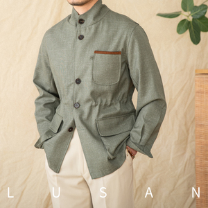 Giacca da abito da <span class=keywords><strong>piccola</strong></span> <span class=keywords><strong>borghesia</strong></span> retrò giacca Casual leggera da uomo rilassata alla moda per abiti da cerimonia primaverili - Product Image 4