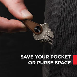 พวงกุญแจโลโก้แบบกำหนดเองพวงกุญแจจัดระเบียบกุญแจขนาดกะทัดรัดสำหรับพวงกุญแจพวงกุญแจพวงกุญแจรถแบบ EDC พวงกุญแจหนัง - Product Image 3