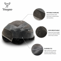 Venta al por mayor OEM personalizado Versalite Toupee indio para hombre con base de encaje y monofilamento, liso/ondulado suelto, densidad 120-130%, 100% cabello humano Remy