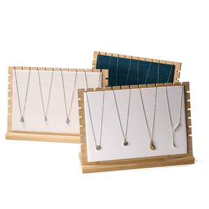 2025 Trend New Fashion Simple Bamboo MDF Necklace Display Stand for <strong>Jewelry</strong> Packaging Earring Display and Gifts ODM <strong>Supply</strong> - Product Image 3