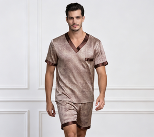 <b>Custom</b> Men's Cotton <b>Pajamas</b> Luxury Sleepwear Loungewear OEM <b>Manufacturer</b> Factory Private Label Wholesale Supplier - Product Image 4