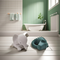 Ensemble de jouets de bain crocodile en silicone écologique personnalisable tout-petits eau douche jet bulle sensorielle jouet amusant logo personnalisé bébés