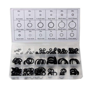 225pc Black O-<b>Ring</b> Assortment <b>Rubber</b> Sealing <b>Rings</b> Transparent Box Set Home Machinery Repair - Product Image 2