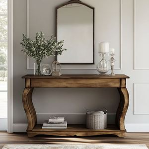 Table basse en bois massif de style italien moderne et luxueux, portable, hauteur réglable, meubles de salon, table d'appoint pour couloir - Product Image 4