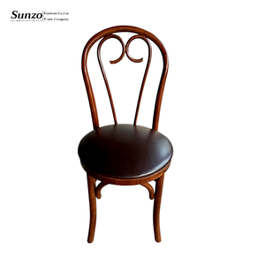 <span class=keywords><strong>Chaise</strong></span> moderne en bois de hêtre massif avec assise en PU et dossier en bois courbé pour mariage, banquet et café-bistro - Product Image 1