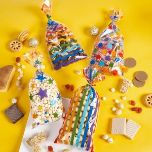 Bolsas de Regalo Coloridas con Estampado de Rayas y Puntos, Bolsas para Dulces y Recuerdos con Cierres de Alambre para el Día del Orgullo Infantil - Product Image 2