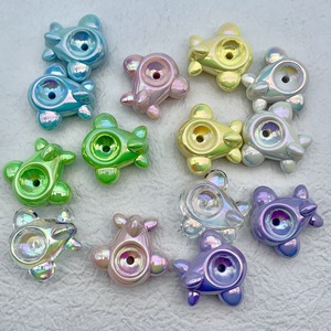 Perles en acrylique en forme d'avion, grande taille, plaquées, trou vertical, accessoires de bijoux DIY pour chaîne de téléphone, ornement de voiture - Product Image 4