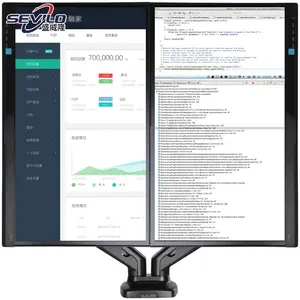 듀얼 모니터 암 브래킷 스탠드 라이저 컴퓨터 책상 마운트 더블 암 모니터 컴퓨터 암 2 모니터
