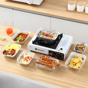 Disposable Aluminum <b>Foil</b> <b>Containers</b> 40-60 Pcs Thickened Rectangular For Barbecue Takeout Baking Picnic - Product Image 3