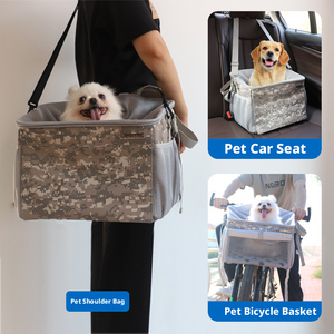 <span class=keywords><strong>Sac</strong></span> de transport pliable en toile grande capacité pour animaux de compagnie avec fermeture éclair, idéal pour panier de vélo et utilisation extérieure, portable pour chiens - Product Image 3