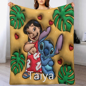 Lowest Price Latest Fashion Cute 3D Inflated <strong>Stitch</strong> Super Soft Microfiber Flannel <strong>Throw</strong> Valentine's Day Blankets Kids Blanket - Product Image 6