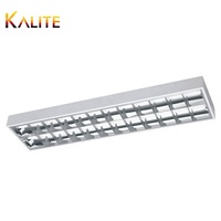 Grille de lampe prismatique T8 pour tube LED, luminaire avec grille pour tube LED, 4x18w, opale/prismatique, montage en grille