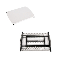 Plateau de lit à ciseaux, blanc, robuste, table pliante en plastique, portable, 1 pièce