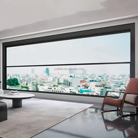 Ventana Corredera Vertical Automática Moderna, Estándar Australiano, Eléctrica, Compatible con Aplicaciones de Hogar Inteligente, para Uso en Hoteles, Aleación de Aluminio