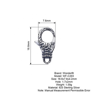 Màu đen mạ oxy hóa sterling bạc khuôn mẫu tôm hùm clasp, trang trí vòng cổ khóa, tùy chỉnh Clasp cho vòng đeo tay - Product Image 6