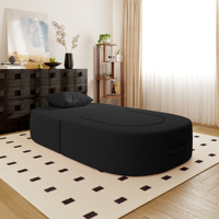 ATUNUS US Dropshipping Knochenloses Einzelsofa-Bett für Wohnzimmer Schlafzimmer Heim-Möbel Schwarzes Ovales Faulbett-Sofa