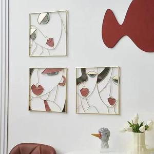 Transfrontalier européen fer Art beauté personnalisé tenture murale Simple maison Art décoration murale Tv canapé entrée abstraite Figure décoration - Product Image 4