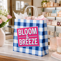 Bolsa de Papel Kraft Ecológica de Lujo con Asa Retorcida, Reciclable, Impresa Personalizada para Pizza, Panadería, Cafetería, Embalaje de Regalos, Venta al Por Mayor, OEM