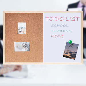 Accueil Message Note Tableau mural en liège Tableau blanc simple face pour dortoir avec cadre en <span class=keywords><strong>bois</strong></span> Tableaux d'affichage - Product Image 5