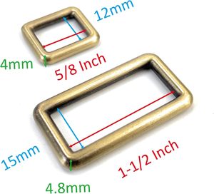 Pcs Metal Rectangle Rings Heavy Duty Zinc Alloy Rectangular Buckle Loops For Bag <b>Strap</b> Belt <b>Webbing</b> - Product Image 2