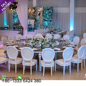 Silla Moderna Blanca Estilo Luis XV con Respaldo Redondo, Apilable, Económica, para Bodas, Banquetes, Salones de Fiesta, Muebles - Product Image 1