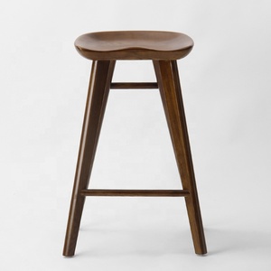 Bán Sỉ Yên Xe Màu Gỗ Óc Chó Hở Lưng Bằng Gỗ Tro Ghế Quán <span class=keywords><strong>Bar</strong></span> Ngồi - Product Image 2