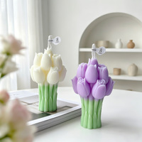 Großhandel Tulpenförmige Duftkerzen Handgefertigte 3D-Blumen Sojawachs Dekorative Kerzen mit Anhänger Direkt vom Hersteller 3D-Tulpe