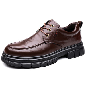 Chaussures bateau pour hommes en cuir véritable à lacets, bout rond, respirantes, semelle extérieure en caoutchouc, semelle intermédiaire en EVA - Product Image 5